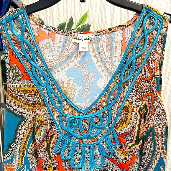 World Unity High-Low Embroidered Neckline Dress - Picture 5 of 13